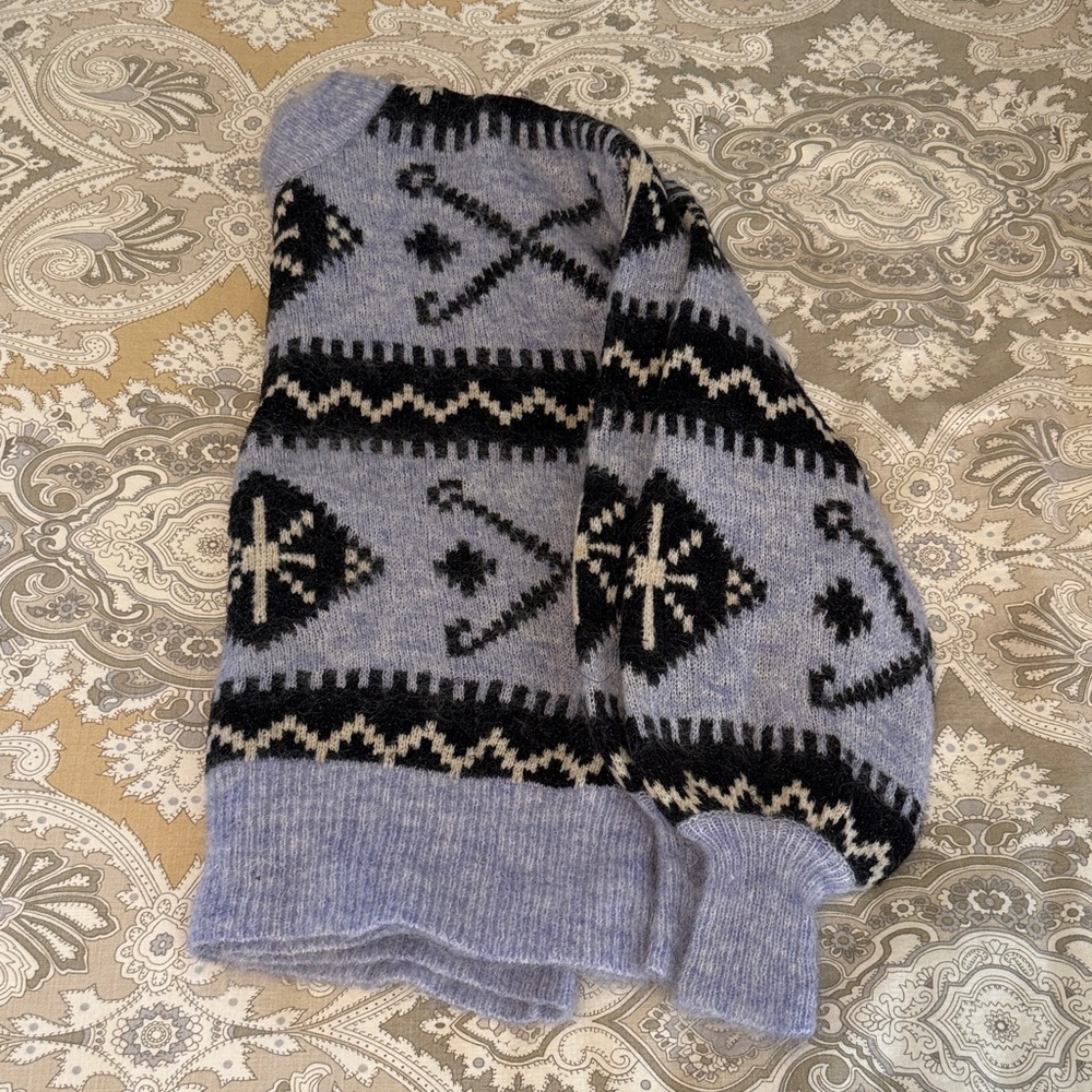 Zara Blue and Black Geometric Sweater